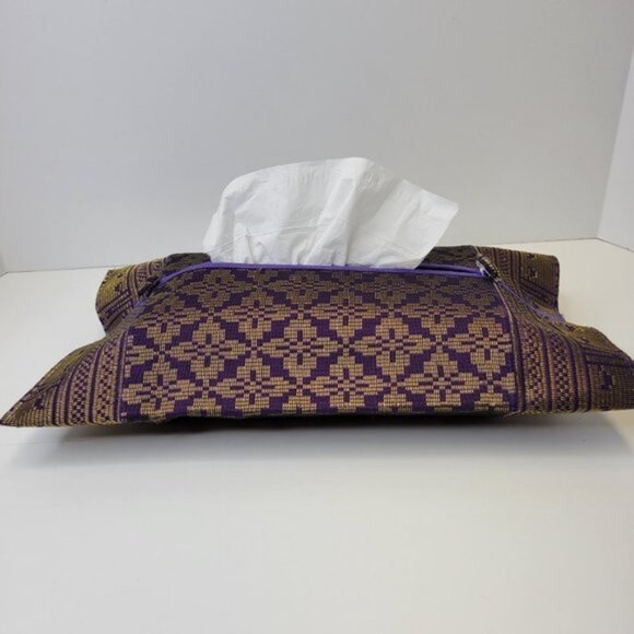 Home Accent Luxurious Tissue Box Purple Songket Tissue Box Cover - Picture 6 of 11
